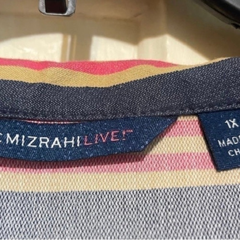 Isaac Mizrahi women’s Blue Stripe Hoodie Jacket‎ Size 1X Lightweight Jacket - Picture 4 of 12